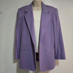 Vintage Savannah Blazer 14 Purple Lavender Wool Sport Coat Lined Jacket Boho